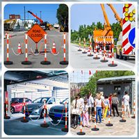 Amylove 12 packs de cônes de signalisation réfléchissants en plastique avec base, cônes de sécurité/précaution, et crochets en S pour chaînes de délimitation de parking