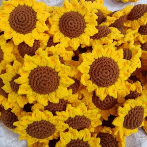 Nueva Flor Artificial Tejida a Mano de Ganchillo, Cabezal de Flor de Ganchillo de 7cm/10cm, Girasol para Regalo Festivo - Product Image 4
