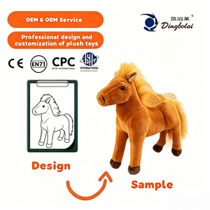 Nouvelle Peluche Super Douce Cheval de <span class=keywords><strong>Dessin</strong></span> <span class=keywords><strong>Animé</strong></span> Mignon Brodé Couleurs Personnalisables Jambes Flexibles Poupée de Prairie Coton Anti-Stress Cadeau - Product Image 1