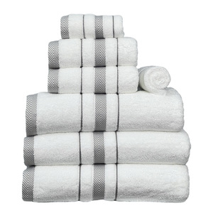 <b>Bath</b> <b>Towel</b> <b>Sets</b> Pure Cotton Striped Hotel Use Custom Logo 35x35 35x75 70x140 cm - Product Image 2