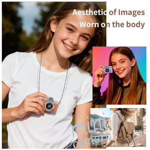 Mini caméra numérique HD 1080P CMOS la mieux notée avec écran rotatif à 180° pour selfie, compatible MicroSD, idéale pour Vlog, format compact en forme <span class=keywords><strong>de</strong></span> bouton, avec fonction porte-clés - Product Image 4
