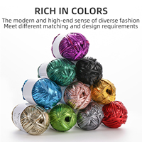 JP Metallic Color 100% Polyester Crochet Yarn Woven Yarn Hand Knitting Craft Strip Chunky Yarn