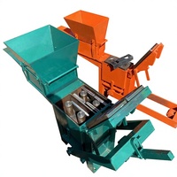 Machine à fabriquer des blocs en interlock rouge, machine à briques en argile manuelle, facile à utiliser