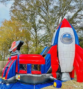 Razzo nave spaziale Kidzone Bounce House Combo scivolo d'acqua commerciale gonfiabile saltare in aria saltatore gonfiabile castello di salto gonfiabile - Product Image 2