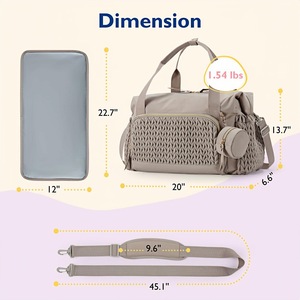 Borsa per Pannolini Personalizzata di Grande Capacità, Resistente all'Acqua, Zaino da Viaggio con Porta Ciuccio e Borsa Ospedaliera per il Parto - Product Image 3
