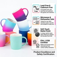 Mug à café en céramique dégradé mat, tasse à thé en porcelaine finition mate pour sublimation, logo personnalisé, vente en gros