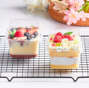 Caja <span class=keywords><strong>de</strong></span> tiramisú cuadrada desechable, envase transparente para pastel <span class=keywords><strong>de</strong></span> mousse, frutas y postres, envase para mille-feuille. - Product Image 5