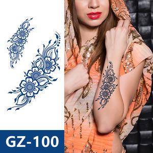 สติกเกอร์รอยสักชั่วคราวลายเฮนน่าอาหรับแบบอินเดียถ่ายโอนน้ำได้นาน2สัปดาห์โรงงานน้ำผลไม้คุณภาพสูง - Product Image 4