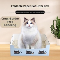 Bac à litière pour chat pliable, recyclable, étanche, à usage unique, pour voyages en voiture, taille moyenne