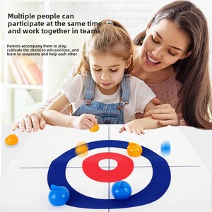 Jeu <span class=keywords><strong>de</strong></span> curling <span class=keywords><strong>de</strong></span> table portable, <span class=keywords><strong>tapis</strong></span> <span class=keywords><strong>de</strong></span> curling enroulable, jeu <span class=keywords><strong>de</strong></span> <span class=keywords><strong>glisse</strong></span> <span class=keywords><strong>de</strong></span> pierres, jeu d'interaction parent-enfant, fabrication sur mesure - Product Image 4