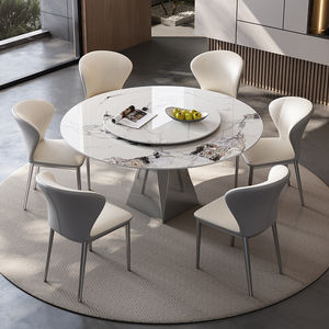 Table à manger légère en pierre microcristalline <span class=keywords><strong>de</strong></span> luxe Ensemble <span class=keywords><strong>de</strong></span> table ronde simple et moderne Chaise Mobilier <span class=keywords><strong>de</strong></span> salle à manger stable - Product Image 6