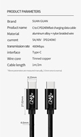 Cable USB C a C de Aluminio y Nailon Trenzado con Carga Rápida PD 3.1 de 240W 5A y 480Mbps para Computadora, Cámara y Auriculares