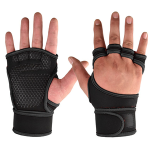 Half Finger <b>Weight</b> Training <b>Gloves</b> for Men Women Fitness Sports Wrist Palm Protector <b>Gloves</b> Anti-slip Gym Cycling <b>Gloves</b> Black - Product Image 1