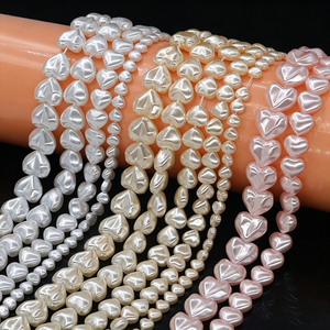 Perles en verre teint en gros, perles en forme de cœur, multicolores, imitation perle, pour la fabrication de bracelets, colliers, bijoux, bricolage - Product Image 6