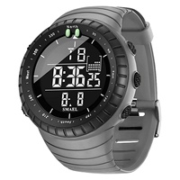 Montre-bracelet SMAEL analogique-numérique avec alarme, résistance à l'eau 5 BAR, affichage LED, chronographe, jour/date, bracelet en PU pour homme, cadran de 50 mm, 1237