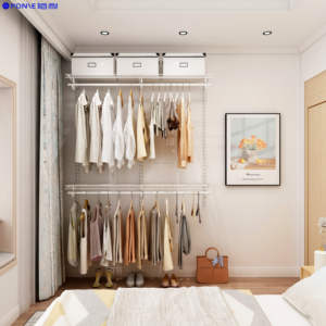 Système d'organisation de vêtements pour porte en <span class=keywords><strong>MDF</strong></span> suspendu en acier moderne avec fil métallique à haute dureté, sans rouille, pour dressing, <span class=keywords><strong>prix</strong></span> d'échantillon en gros - Product Image 3