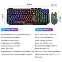 Fornorm — ensemble clavier et souris de jeu USB, rétro-éclairé rvb, couleur arc-en-ciel, pour Gamer