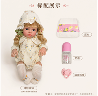Poupée Reborn de 24 pouces avec tête en vinyle, membres en tissu, corps en tissu, tenue vintage à fleurs, poupée compagnon pour jeux d'habillage pour enfants