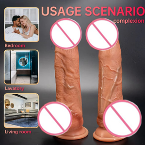 Juguete sexual de silicona suave de 20cm, pene, consolador de piel Real con ventosa, consolador gordo realista de sensación Real para mujeres - Product Image 3