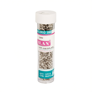 Perline placcate argento Ilan Abalorio da 5 mm per la creazione di gioielli, 12 pezzi per tubo - Product Image 2