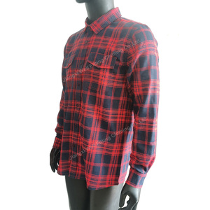 Camicia <span class=keywords><strong>a</strong></span> <span class=keywords><strong>quadri</strong></span> di flanella in cotone 100% <span class=keywords><strong>a</strong></span> manica lunga personalizzata da <span class=keywords><strong>uomo</strong></span> vestito nuovo di alta qualità per stile Casual con Longline svasato primaverile - Product Image 4