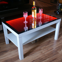 Portable éclairer illuminé discothèque miroir infinity table basse table club verre trempé led 3D infinity meubles