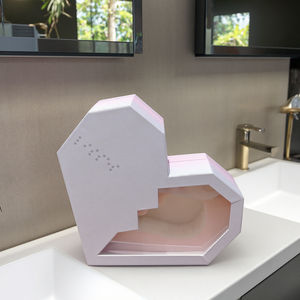 Caja de Regalo de Cartón con Forma de Corazón Holográfica Rosa con Logotipo Personalizado, Papel de Arte de 2 mm para el Cuidado de la Piel, para Embalaje de Cosméticos - Product Image 1