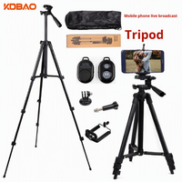 Trépied en alliage d'aluminium pour projecteur, support de téléphone portable pour diffusion en direct, 3 sections, support pour appareil photo reflex numérique, extensible jusqu'à 1680 mm, pliable, anti-bulles