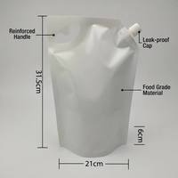 Pochette souple transparente blanche biodégradable de qualité alimentaire avec bec verseur, refermable, pour emballage liquide, vente en gros