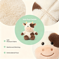Poupée en peluche super douce et interactive en forme de vache brodée, avec fonction chant et histoire, idéale pour les bébés et les enfants, parfaite pour un cadeau d'anniversaire – Direct Usine