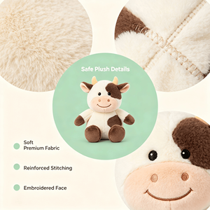 Bambola Interattiva a Forma di Mucca Ricamata, Super Morbida, con Funzione di Canto e Racconto Storie, per Bambini e Regali di Compleanno - Product Image 2