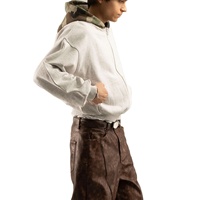 Fabricant de vêtements Streetwear personnalisé 100% coton capuche Patchwork motif Camouflage hommes sweat à capuche court