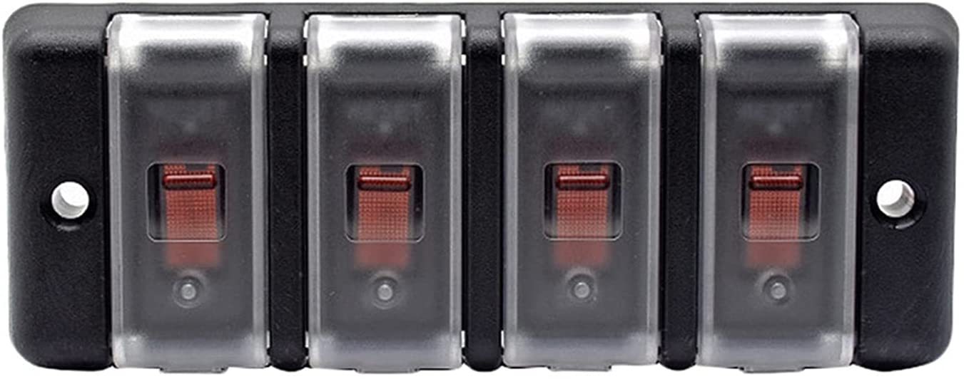 Interruttore A Bilanciere 12V 16A 3 Pin Con LED Rosso E Cornice – Foro 29x10,5 Mm, Montaggio A Scatto