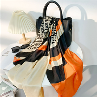 Écharpe longue en soie de mûrier pour femme, imprimée, de luxe, pour le cou ou comme foulard, accessoire de mode élégant, doux et léger