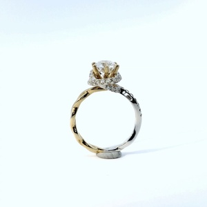 Custom Lab Grown Diamond IGI Certified Classic Beauty <b>Rose</b> Gold Plated Prong Set Wedding Party <b>Infinity</b> Ring - Product Image 5