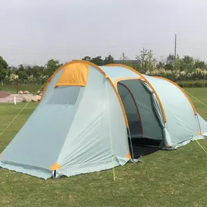 터널 캠핑 야외 텐트 가족 캠핑 텐트 4 시즌 텐트 1 침실 및 1 거실 Silverline