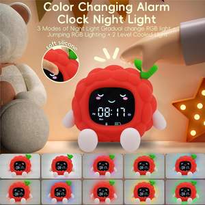 Reloj Despertador Circular Multifuncional de Cuarzo Electrónico con Luz Nocturna, Recargable por USB, para Niños, con Calendario y RGB, Venta al Por Mayor - Product Image 3