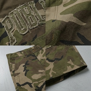 Custom Camo Shorts Mens Fashion Style 100% Cotton Camouflaged Knee Length Cargo Shorts High Quality Applique Embroidery Shorts - Product Image 2
