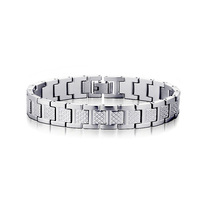 Bracelet magnétique en acier inoxydable noir 316L, bracelet en acier inoxydable avec émail vert et peau de crocodile
