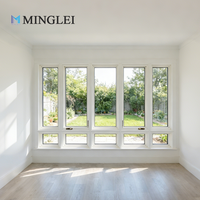 Fenêtre en bois recouvert d'aluminium sur mesure avec triple vitrage trempé à faible émissivité, ouverture à manivelle, fenêtres à battants coulissants