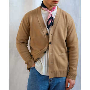 Suéter Cárdigan para Hombre con Decoración de Botones y Patrón Fino 5 - Product Image 5