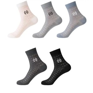 Men's Crew <b>Socks</b> Solid Color Mesh <b>Breathable</b> Sweat Absorbent Ice Silk Summer Casual Daily Use - Product Image 4
