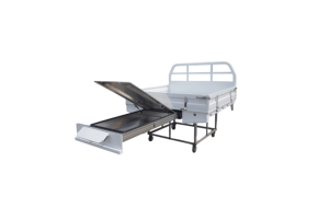 White Powder‑Coated Aluminum Ute Tray with Sliding Extension - Product Image 1