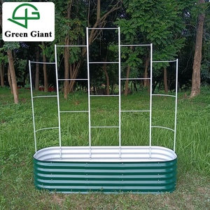 Treillis de jardin surélevé Huizhou Green Giant pour plantes grimpantes H4 Blanc, pergola pour plantes grimpantes pour jardinière surélevée en métal - Product Image 3