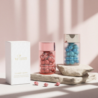 Paquet de pilules de luxe 120cc 150cc 200cc personnalisé clair givré pharmaceutique capsule médecine pilule bouteilles en verre vides avec boîte