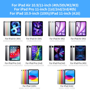 Teclado inalámbrico para iPad Pro 11 pulgadas Funda de segunda generación-Panel táctil giratorio de 360 ° y retroiluminación de 7 Colores y portalápices-Negro - Product Image 6