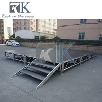 Scène portable en alliage d'aluminium avec escalier, plateforme modulaire, scène de concert