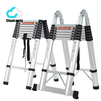 Échelle télescopique pliante en aluminium moderne Cloud-party, capacité de charge 150 kg, pour échafaudage en A et escalier droit
