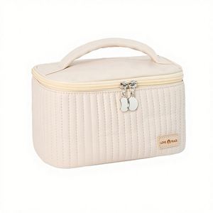 Nuevo Estuche de Maquillaje de Viaje de Gran Capacidad en Cuero PU, Impermeable, con Almacenamiento Portátil para Lápiz Labial, Práctica Bolsa de Aseo - Product Image 1