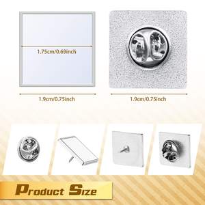 Kit de Botones Sublimables en Blanco, Lámina de Aluminio Plateada para Sublimación con Cierre de Mariposa para Manualidades y Joyería - Product Image 1